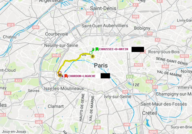 plan itinéraire ratp de Chaussée d