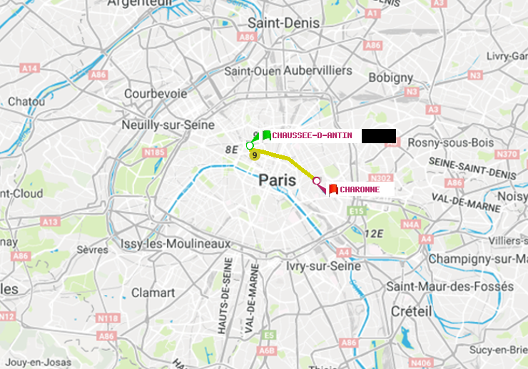 plan itinéraire ratp de Chaussée d