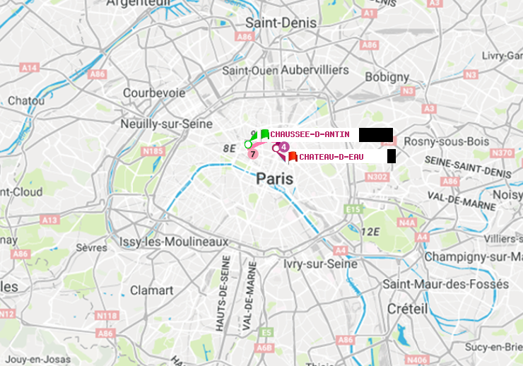 plan itinéraire ratp de Chaussée d