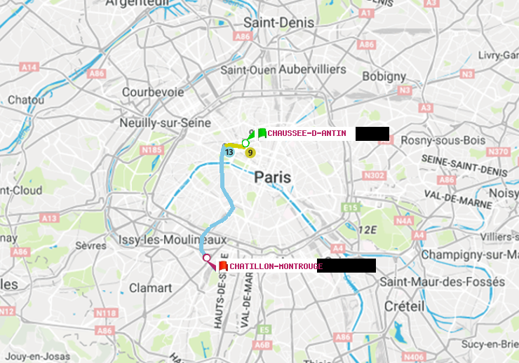 plan itinéraire ratp de Chaussée d