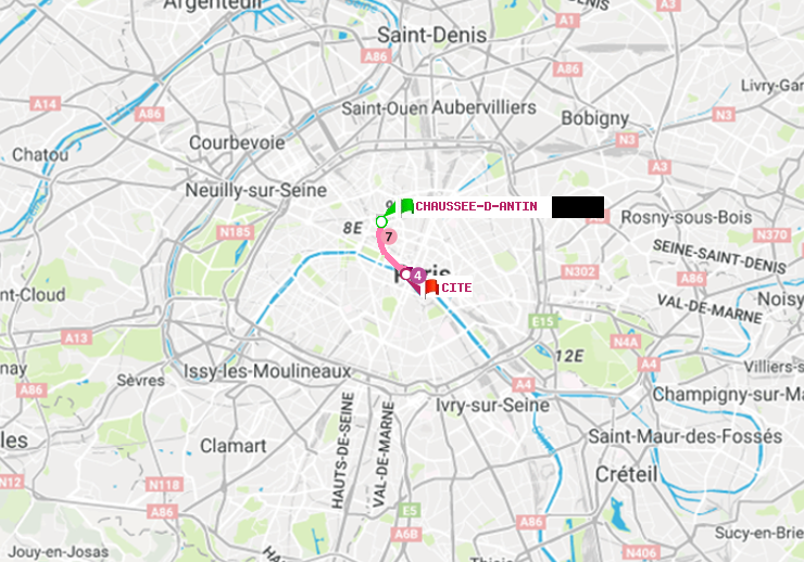 plan itinéraire ratp de Chaussée d