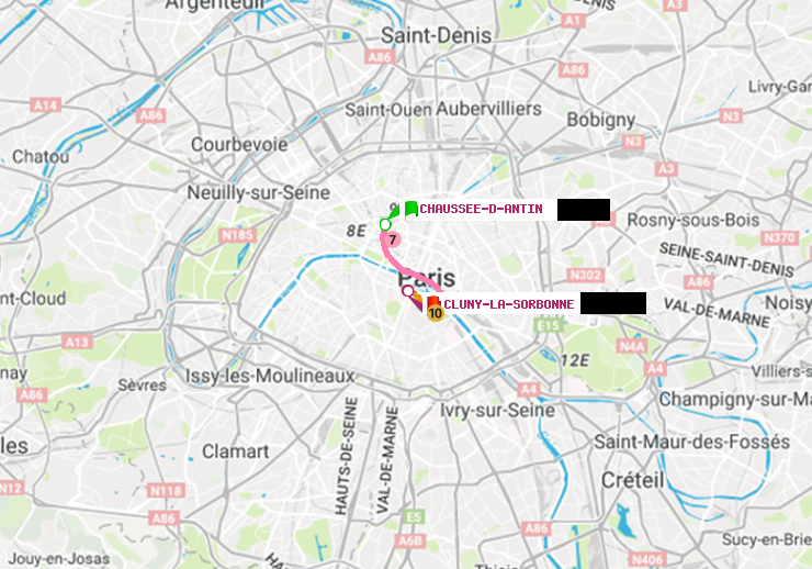 plan itinéraire ratp de Chaussée d