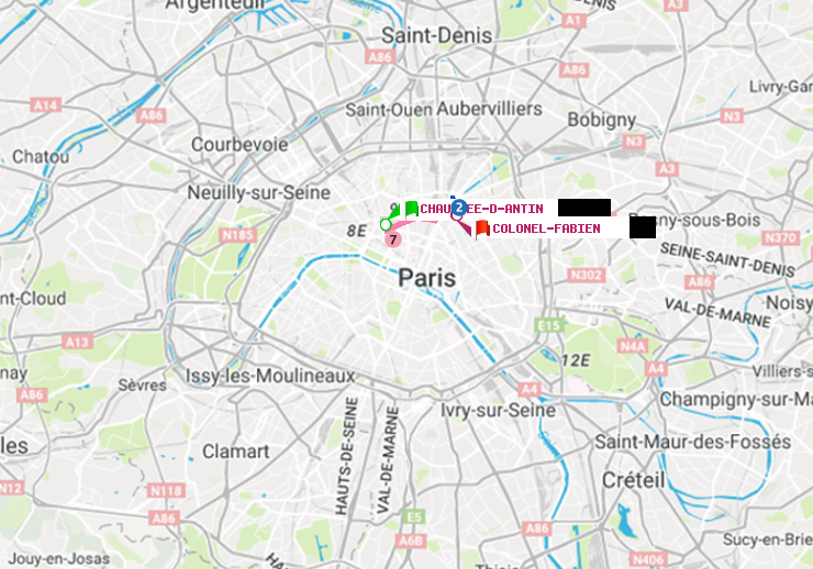plan itinéraire ratp de Chaussée d