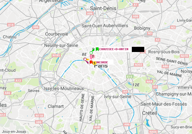 plan itinéraire ratp de Chaussée d