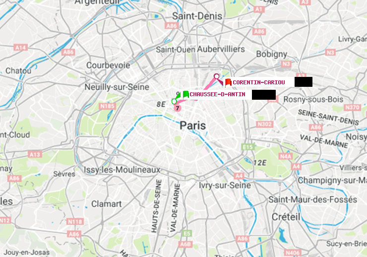 plan itinéraire ratp de Chaussée d