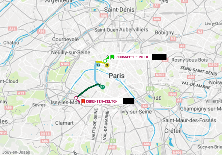 plan itinéraire ratp de Chaussée d