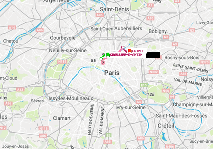 plan itinéraire ratp de Chaussée d