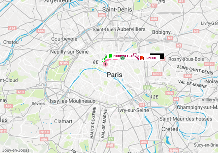 plan itinéraire ratp de Chaussée d