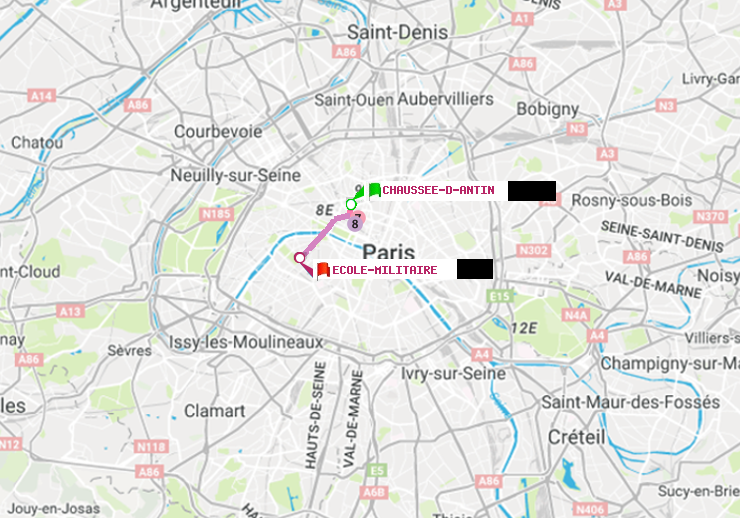 plan itinéraire ratp de Chaussée d