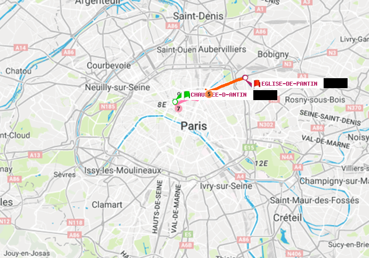 plan itinéraire ratp de Chaussée d