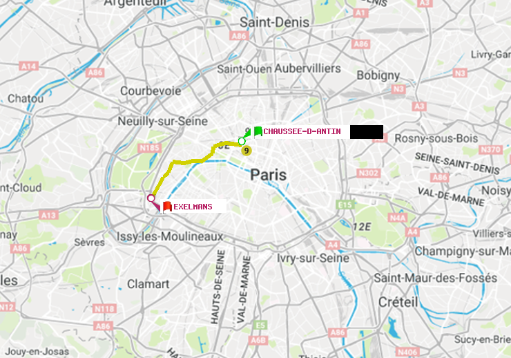 plan itinéraire ratp de Chaussée d