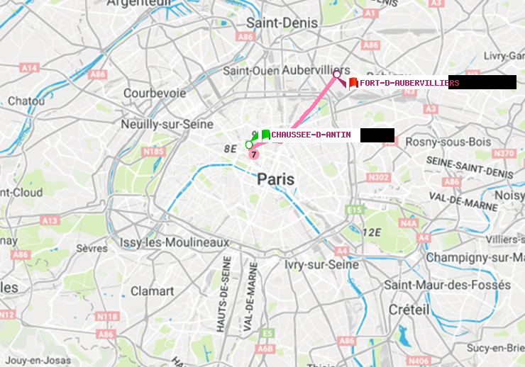 plan itinéraire ratp de Chaussée d