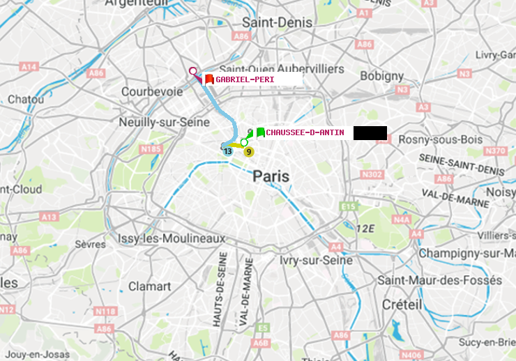 plan itinéraire ratp de Chaussée d