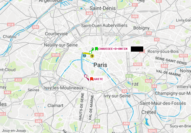 plan itinéraire ratp de Chaussée d