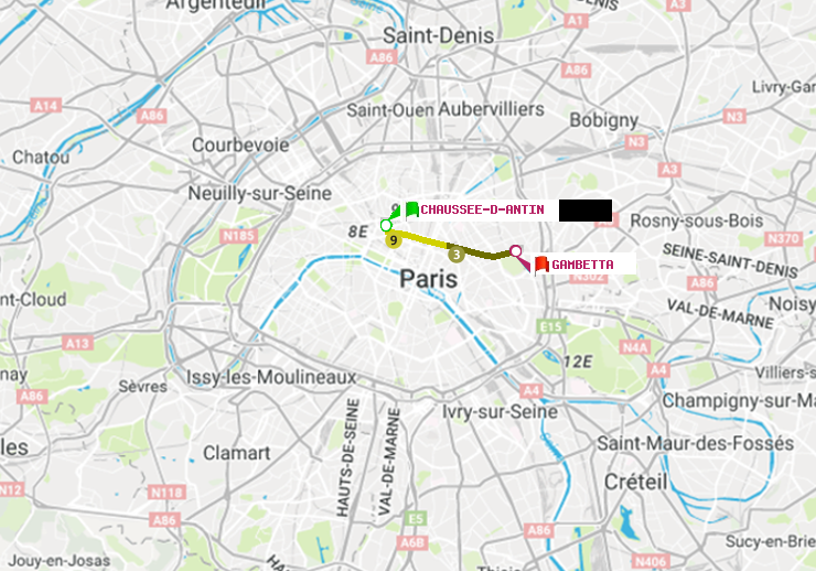 plan itinéraire ratp de Chaussée d