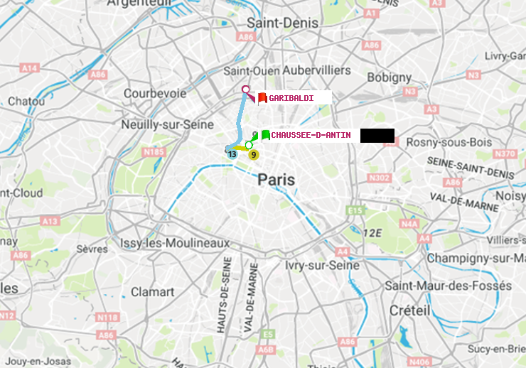 plan itinéraire ratp de Chaussée d