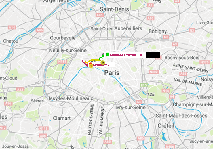 plan itinéraire ratp de Chaussée d