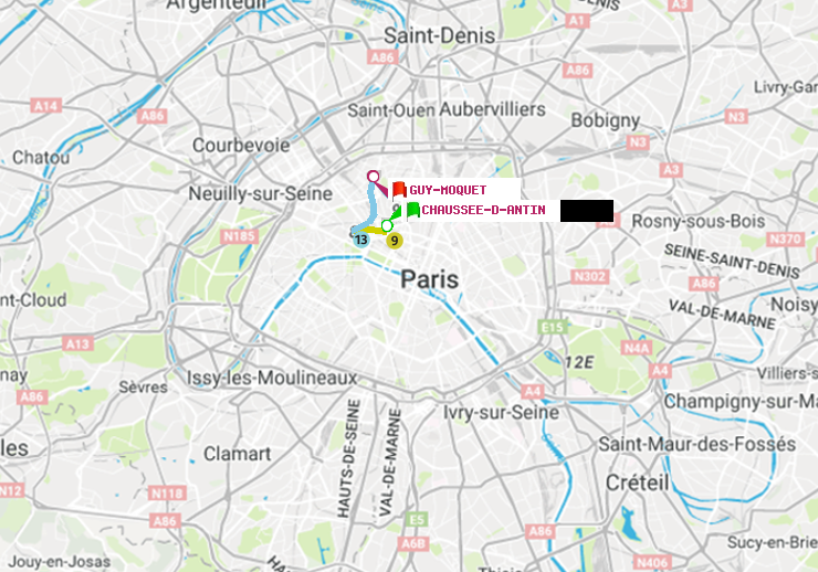 plan itinéraire ratp de Chaussée d