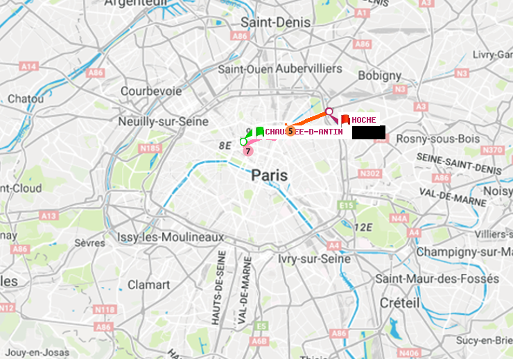 plan itinéraire ratp de Chaussée d