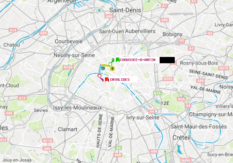 plan itinéraire ratp de Chaussée d