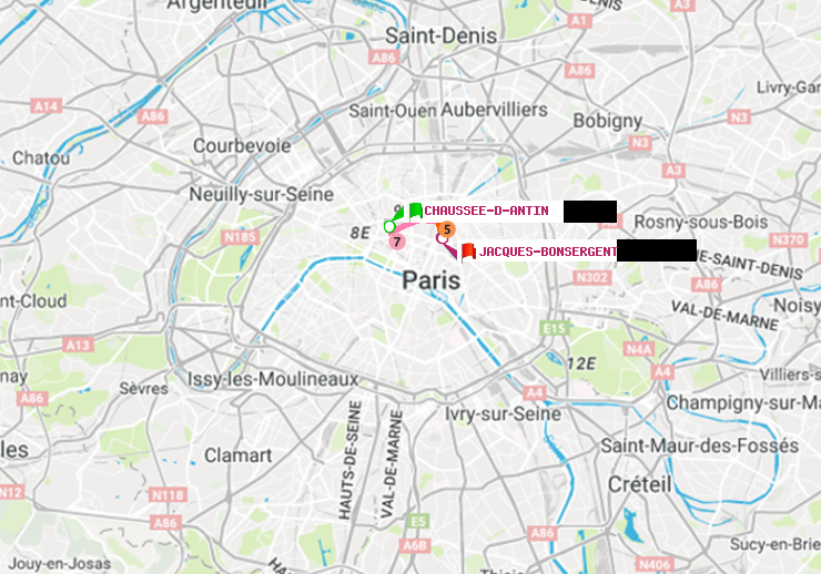 plan itinéraire ratp de Chaussée d