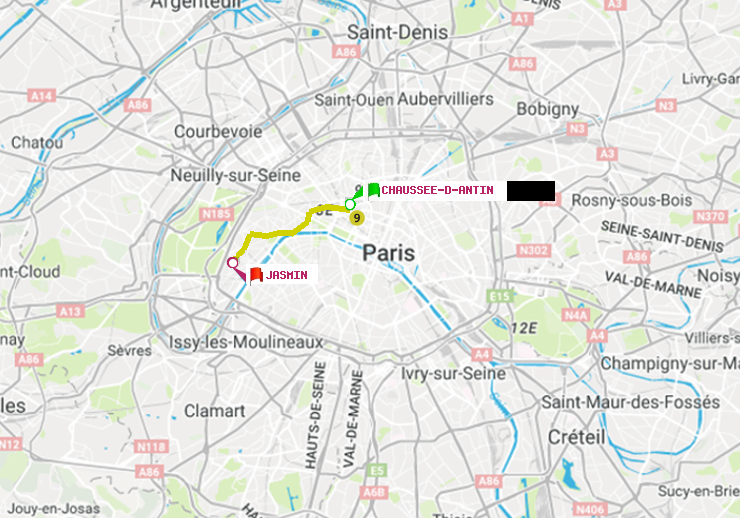 plan itinéraire ratp de Chaussée d
