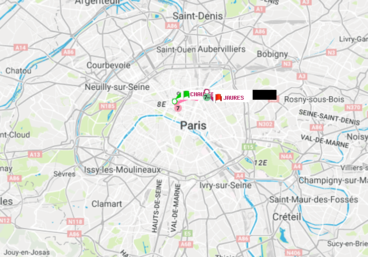 plan itinéraire ratp de Chaussée d
