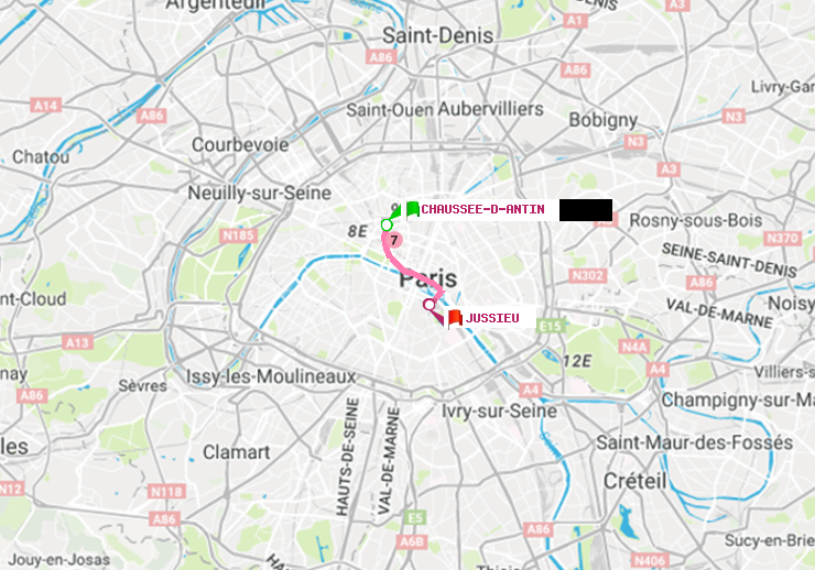 plan itinéraire ratp de Chaussée d