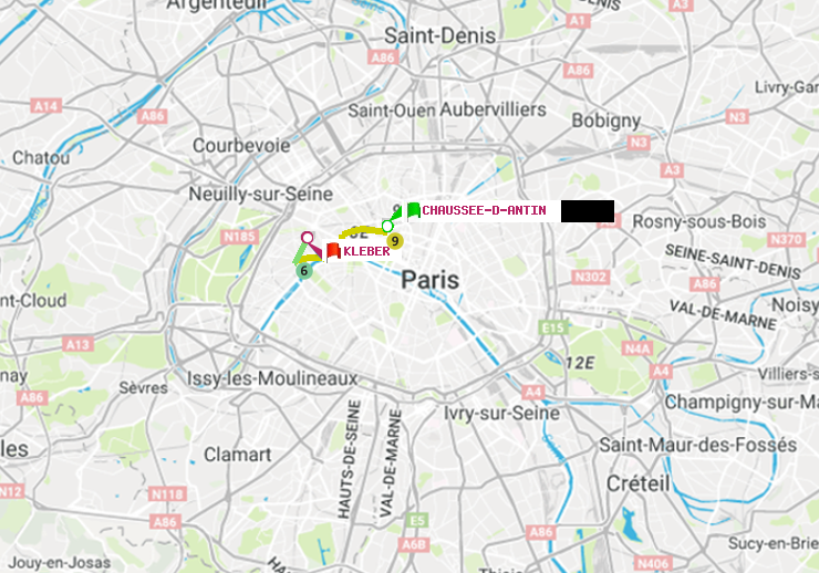 plan itinéraire ratp de Chaussée d