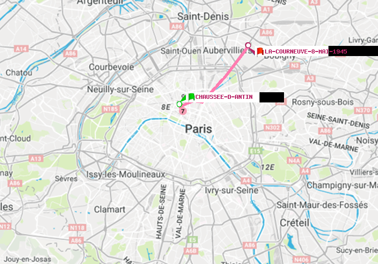 plan itinéraire ratp de Chaussée d