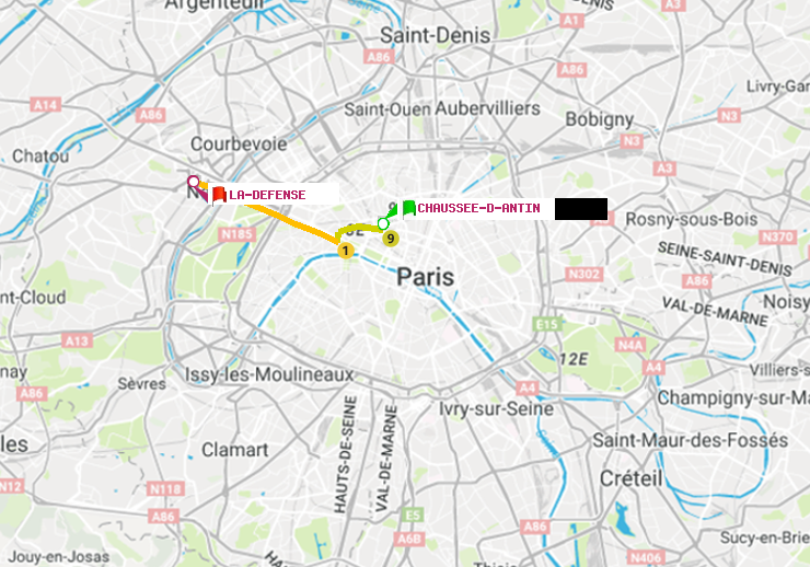 plan itinéraire ratp de Chaussée d