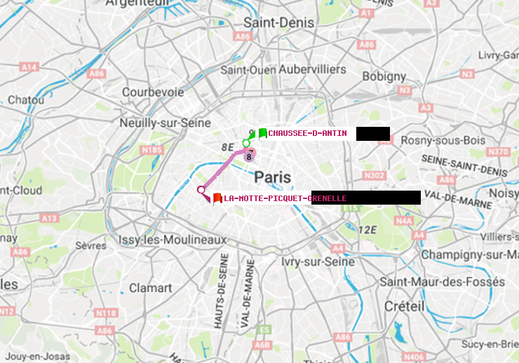 plan itinéraire ratp de Chaussée d