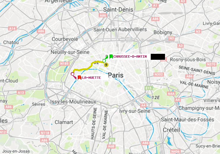 plan itinéraire ratp de Chaussée d