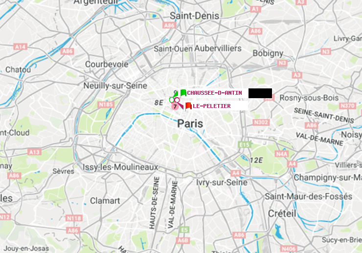 plan itinéraire ratp de Chaussée d