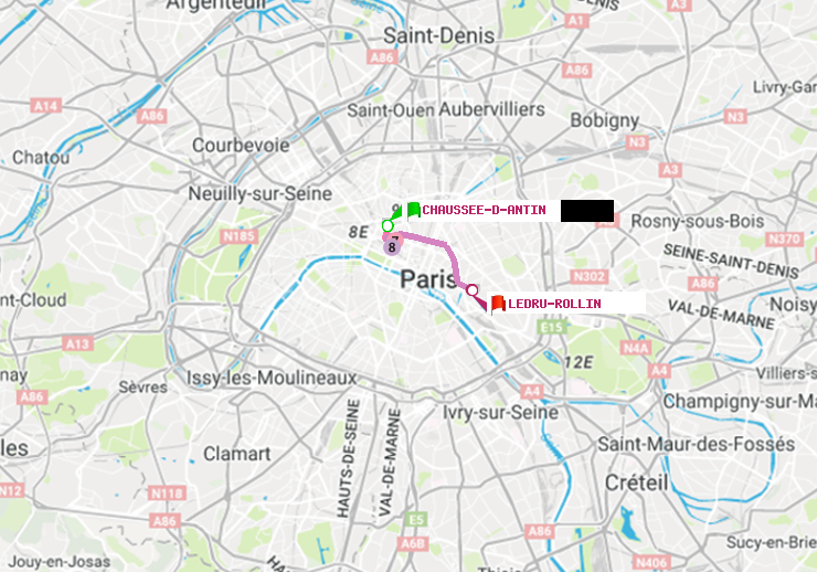 plan itinéraire ratp de Chaussée d
