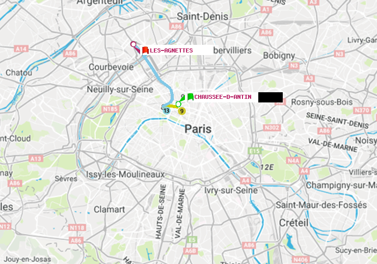 plan itinéraire ratp de Chaussée d