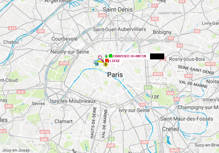 plan itinéraire ratp de Chaussée d