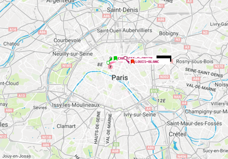 plan itinéraire ratp de Chaussée d