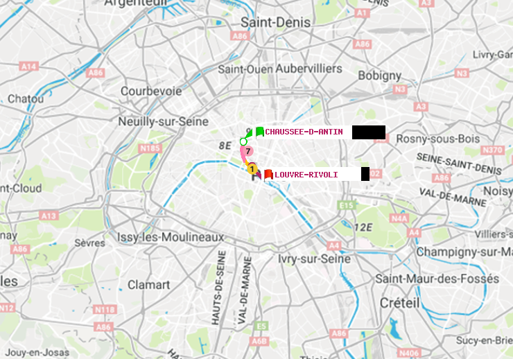 plan itinéraire ratp de Chaussée d