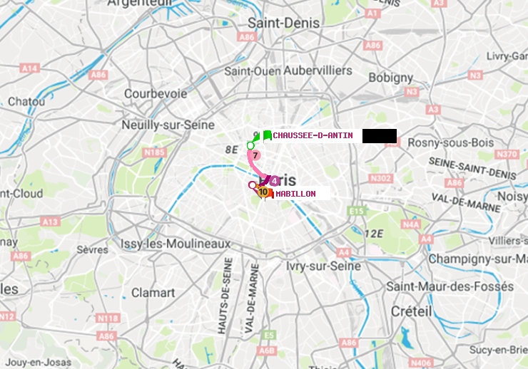 plan itinéraire ratp de Chaussée d