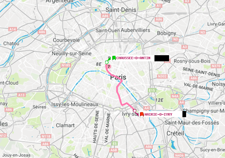 plan itinéraire ratp de Chaussée d