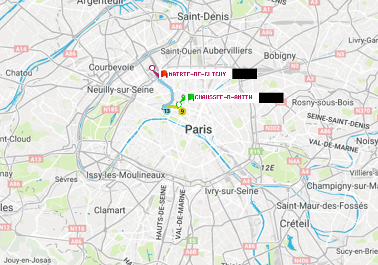 plan itinéraire ratp de Chaussée d