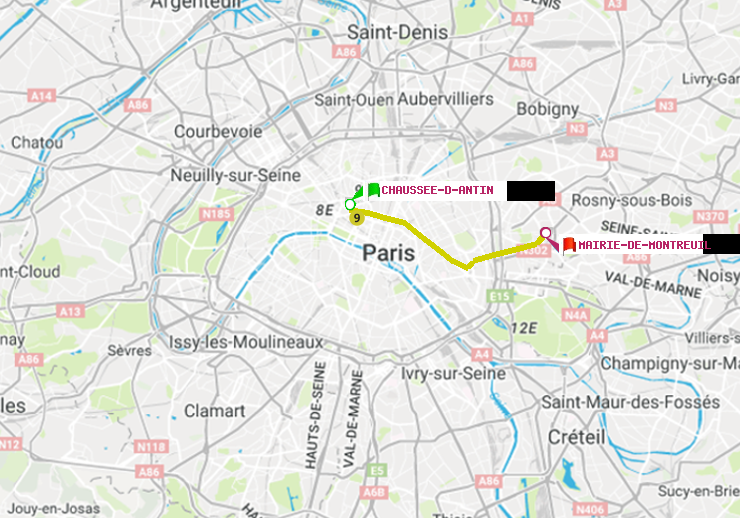 plan itinéraire ratp de Chaussée d