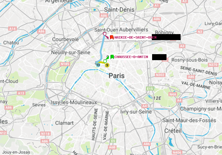 plan itinéraire ratp de Chaussée d