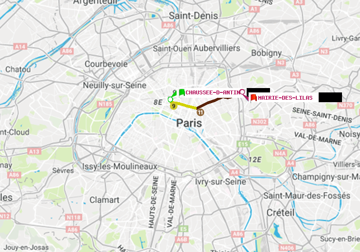 plan itinéraire ratp de Chaussée d