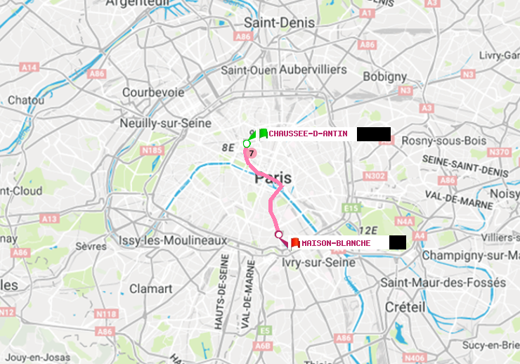 plan itinéraire ratp de Chaussée d