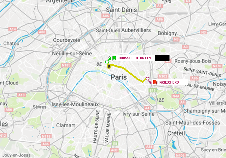 plan itinéraire ratp de Chaussée d