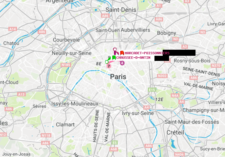 plan itinéraire ratp de Chaussée d