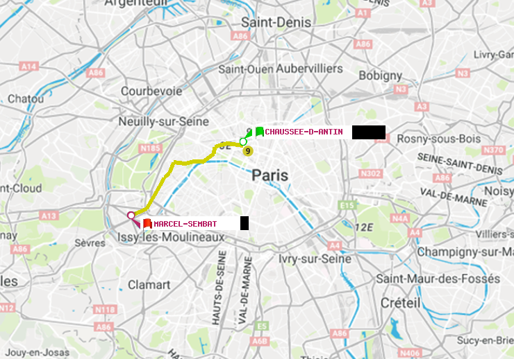 plan itinéraire ratp de Chaussée d