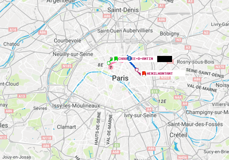 plan itinéraire ratp de Chaussée d